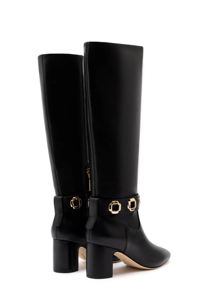 Larroude Milan Block Boot In Black Leather