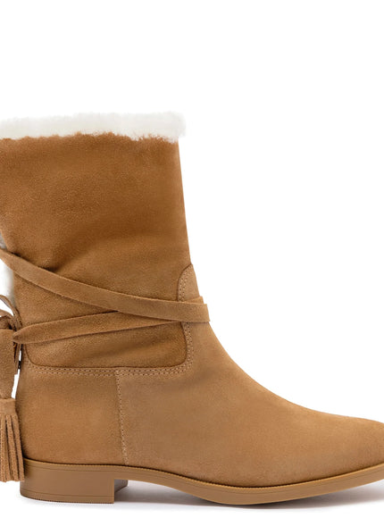 Larroude Verbier Bootie In Peanut Suede