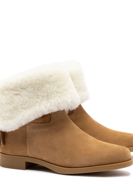 Larroude Verbier Bootie In Peanut Suede