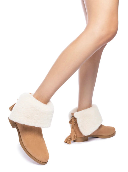 Larroude Verbier Bootie In Peanut Suede