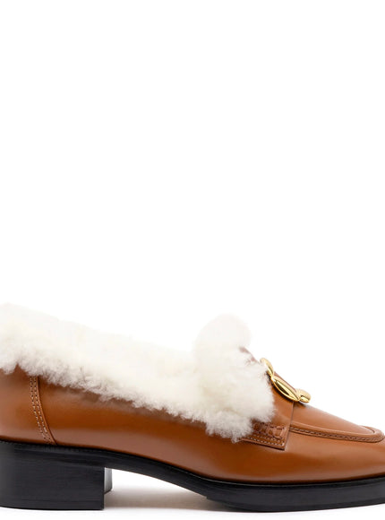 Bobbie Loafer In Caramel Leather and Natural Shearling Caramel