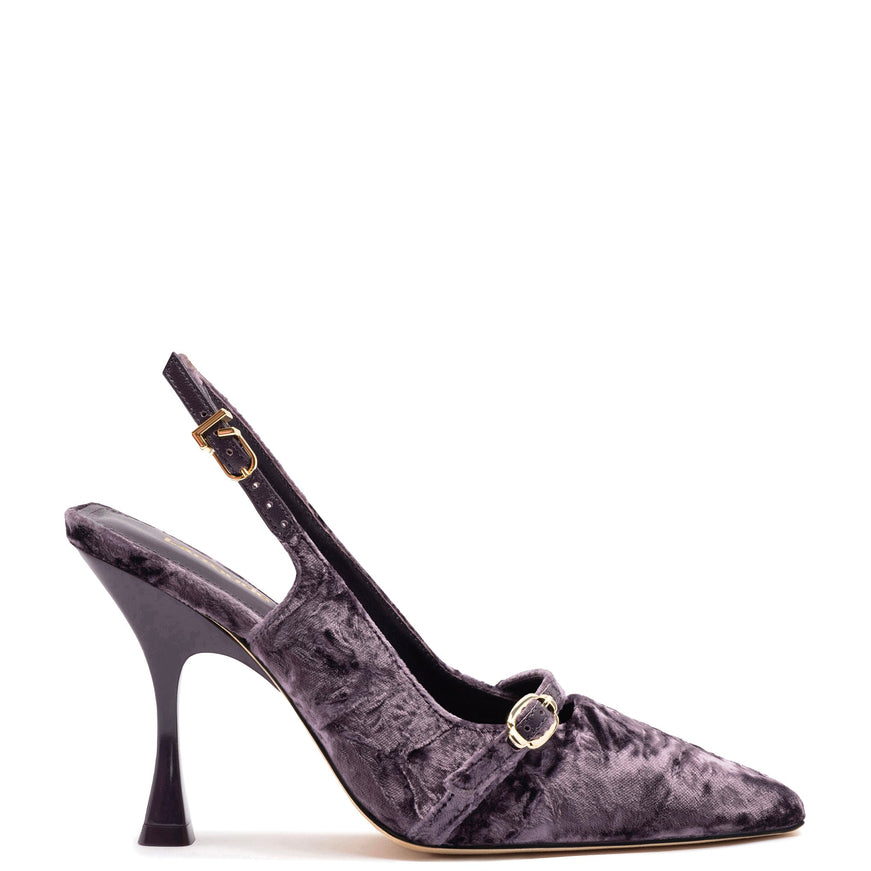 Larroude Ines Hi Pump In Purple Velvet Purple