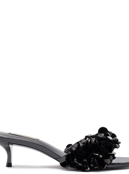 Larroude Greta Disco Mule In Black Patent Leather Black