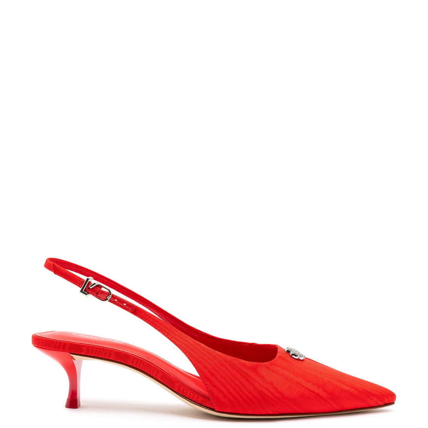 Larroude Maxine Pump In Red Fabric Red