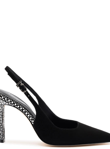 Larroude Kaitlan Crystal Pump In Black Suede Black