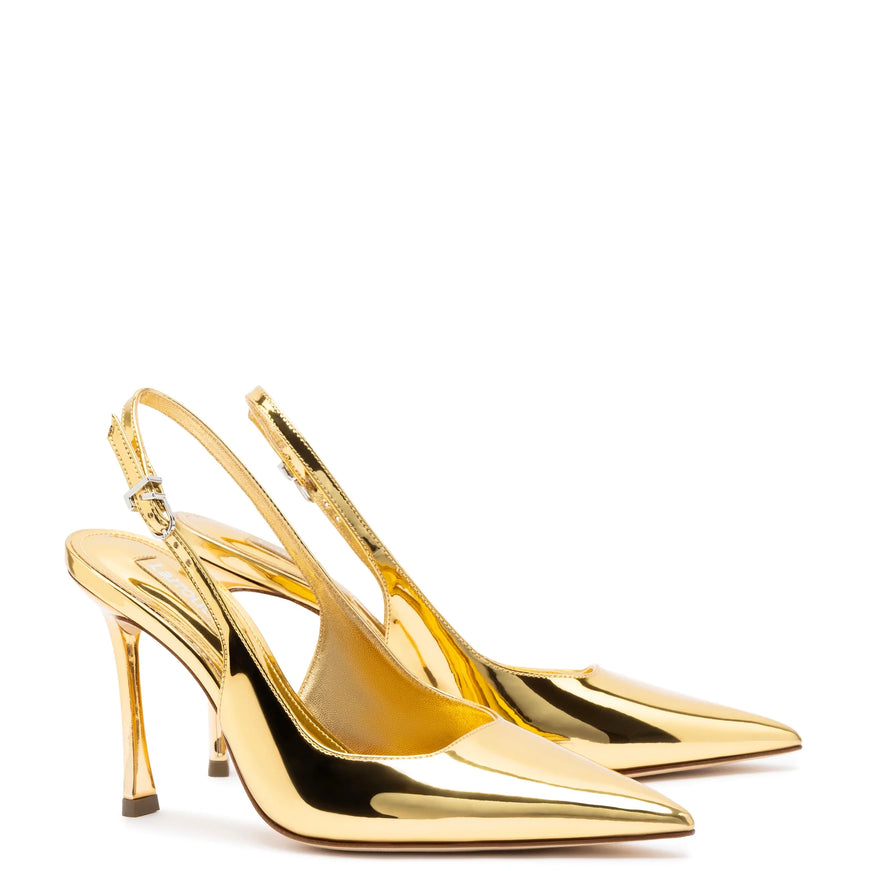 Larroude Kaitlan Pump In Gold Specchio