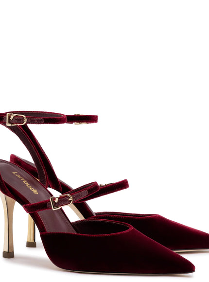 Larroude Kris Pump In Wine Velvet