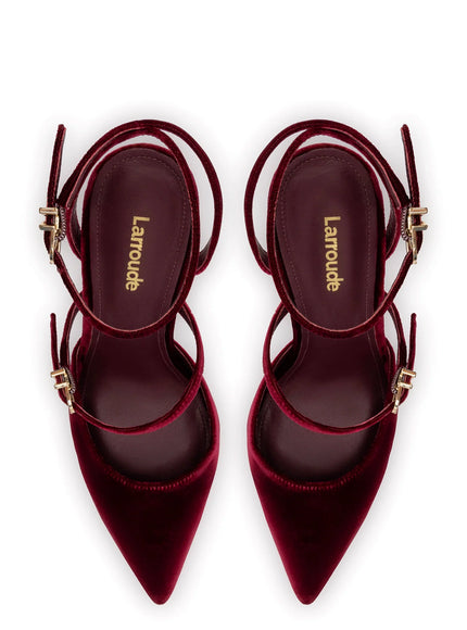 Larroude Kris Pump In Wine Velvet