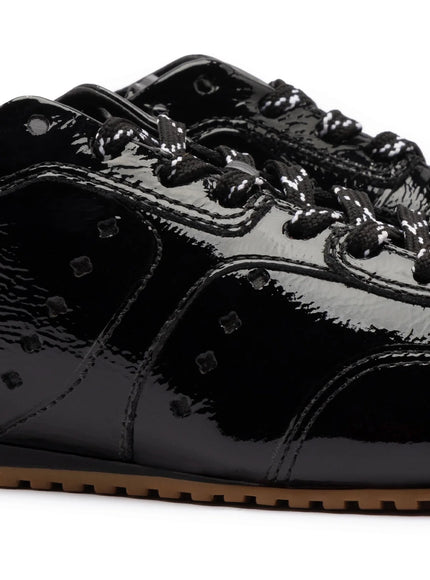 Larroude Stella Sneaker In Black Patent Leather