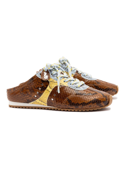 Larroude Stella Mule In Python Printed Leather
