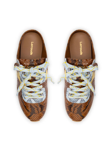 Larroude Stella Mule In Python Printed Leather