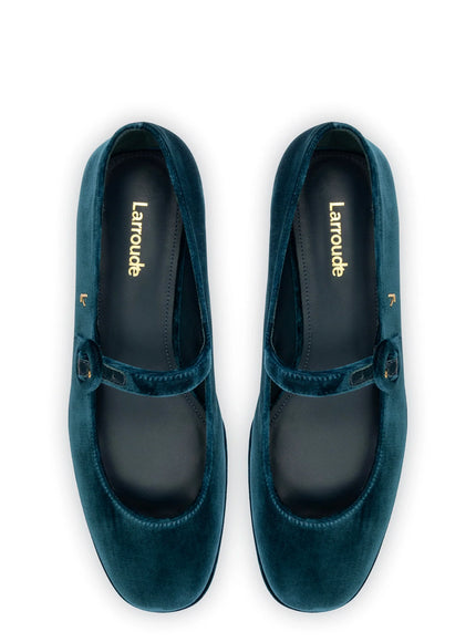 Larroude Blair Flatform In Deepsea Velvet