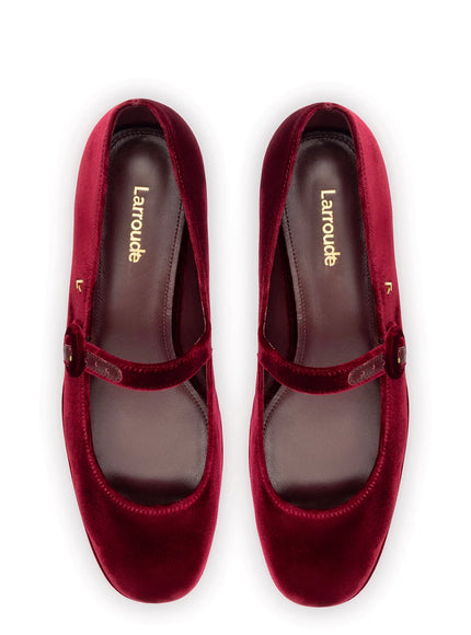 Larroude Blair Flatform In Wine Velvet