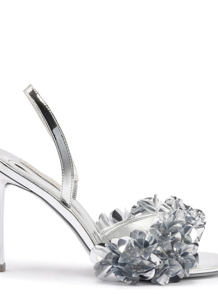 Larroude Morgan Sandal In Silver Specchio Silver