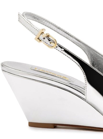 Larroude Loulou Pump In Silver Specchio