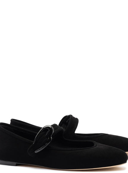 Larroude Verona Ballet Flat In Black Suede