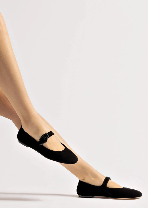 Verona Ballet Flat In Black Suede