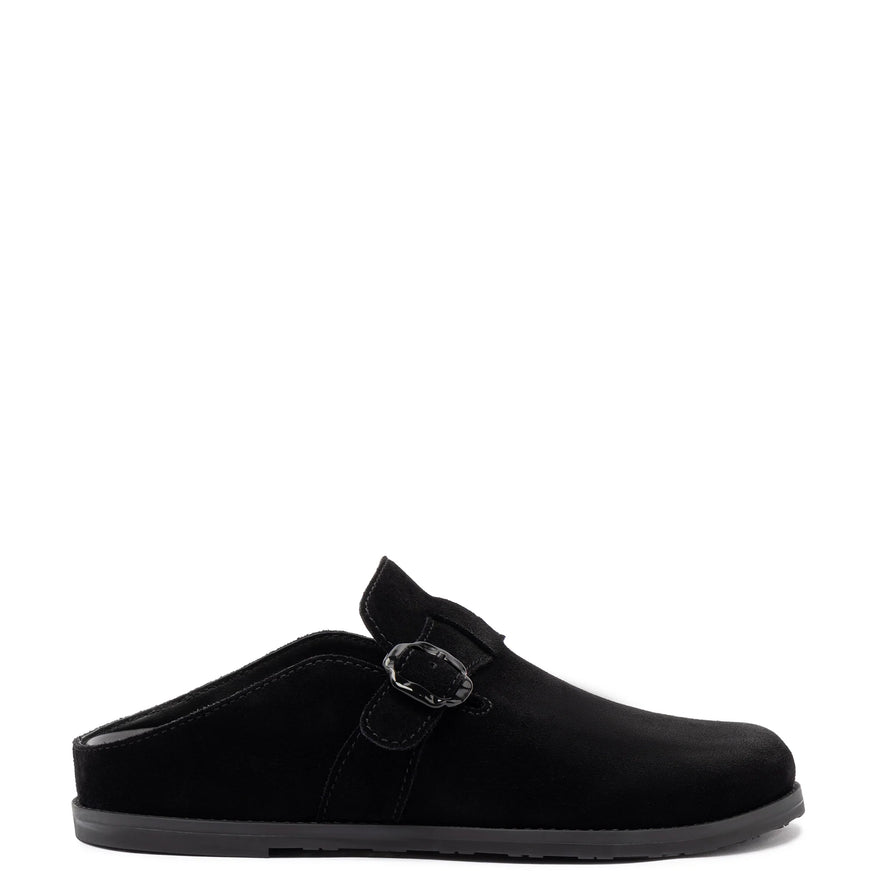 Larroude Milan Clog In Black Suede Black