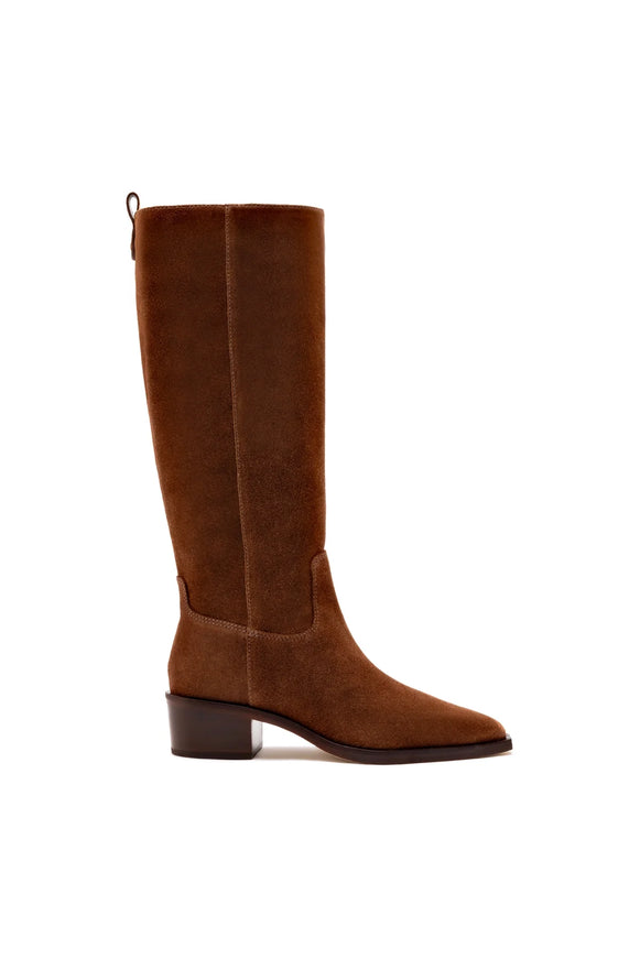 Larroude Florencia Boot In Burnt Umber Suede