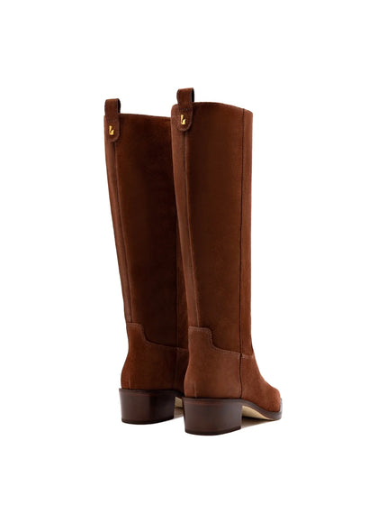 Larroude Florencia Boot In Burnt Umber Suede