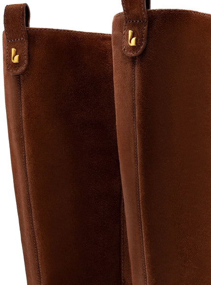 Larroude Florencia Boot In Burnt Umber Suede