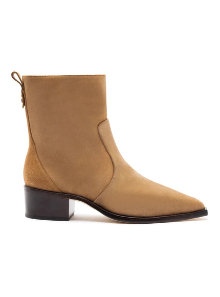 Larroude Florencia Low Boot In Peanut Suede