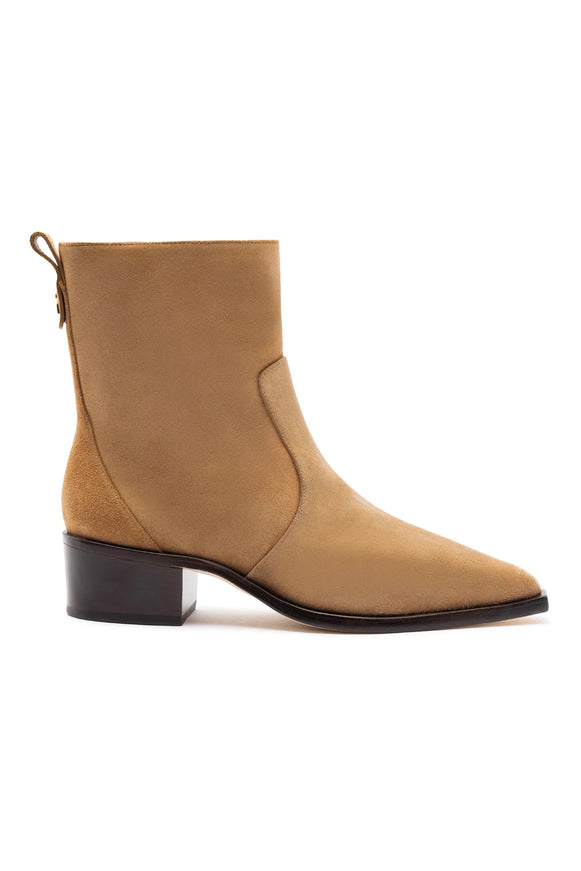 Larroude Florencia Low Boot In Peanut Suede