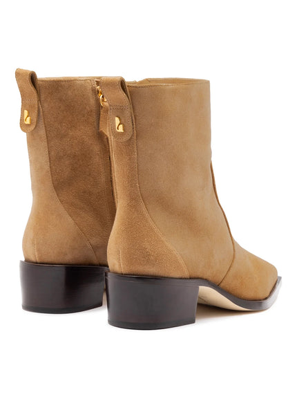 Larroude Florencia Low Boot In Peanut Suede