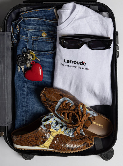 Larroude Stella Mule In Python Printed Leather