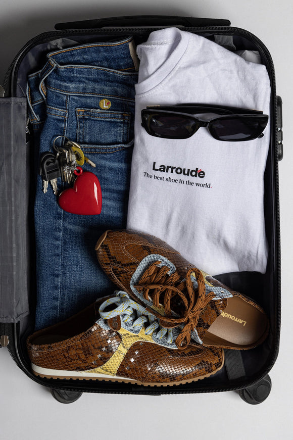 Larroude Stella Mule In Python Printed Leather