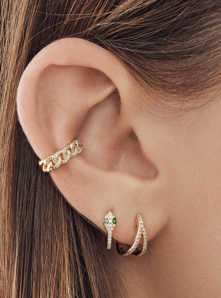 Zoe Lev Diamond Snake Huggie Earrings