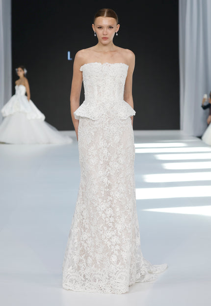Lazaro Darby Alençon Lace Trumpet Wedding Gown