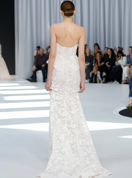 Lazaro Darby Alençon Lace Trumpet Wedding Gown