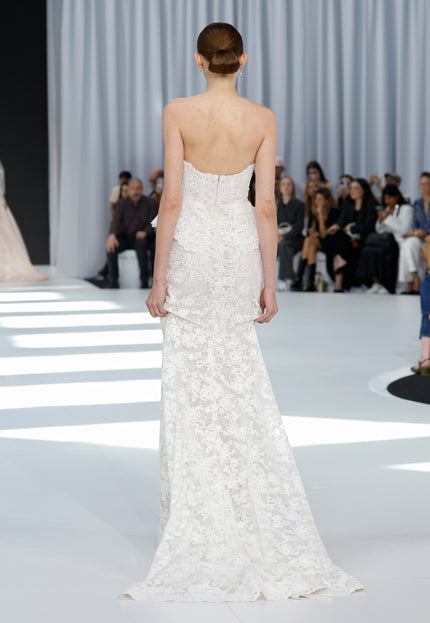 Lazaro Darby Alençon Lace Trumpet Wedding Gown
