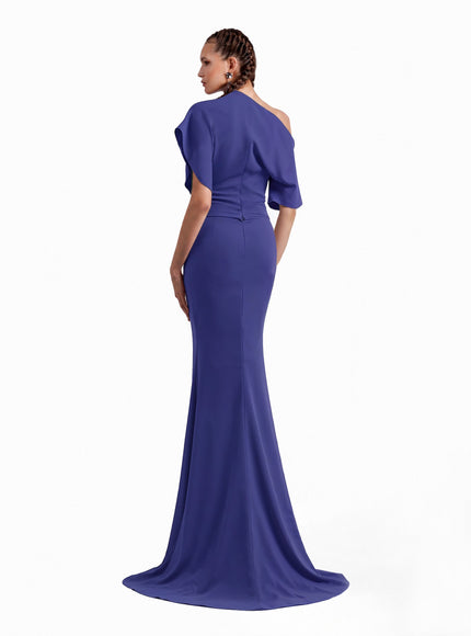 Gemy Maalouf Asymmetrical Draped Gown No. 7043