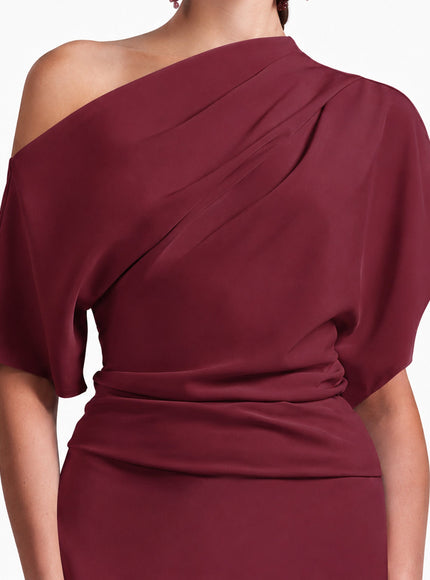 Gemy Maalouf Asymmetrical Draped Gown No. 7043