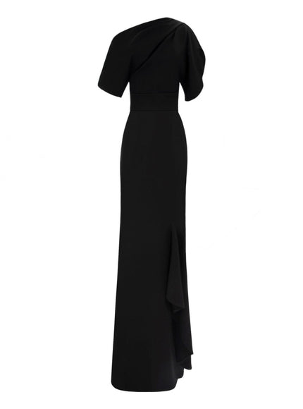 Gemy Maalouf Asymmetrical Neckline Gown No. 7052