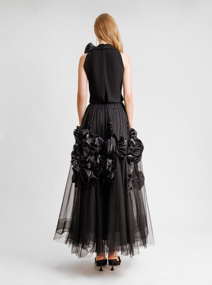 Gemy Maalouf Floral Draped Midi Dress