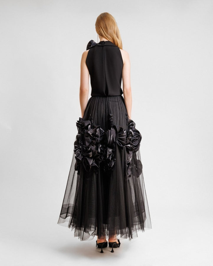 Gemy Maalouf Floral Draped Midi Dress