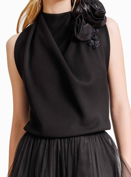 Gemy Maalouf Floral Draped Midi Dress