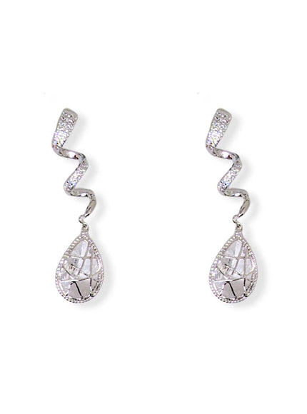 Lacey Crystal Twist Earrings