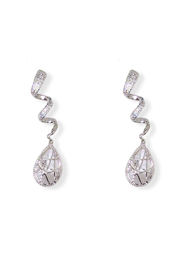 Lacey Crystal Twist Earrings