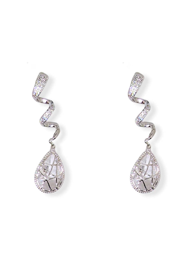 Lacey Crystal Twist Earrings
