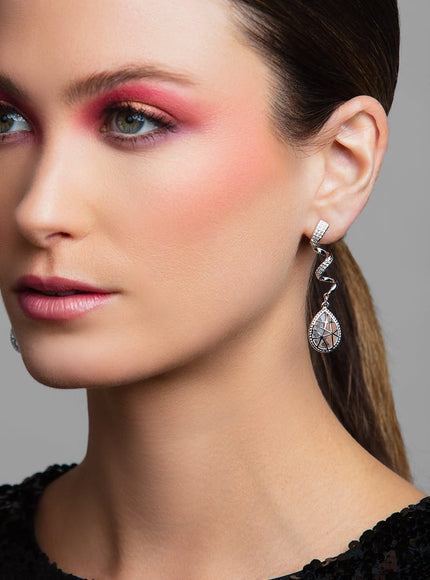 Lacey Crystal Twist Earrings