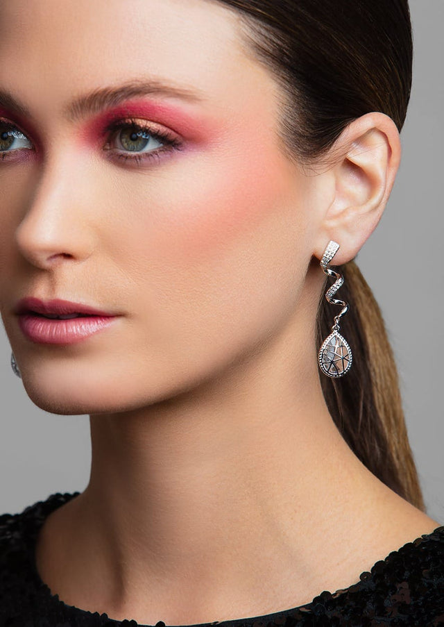 Lacey Crystal Twist Earrings