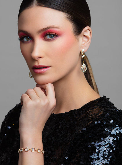 Lacey Crystal Twist Earrings