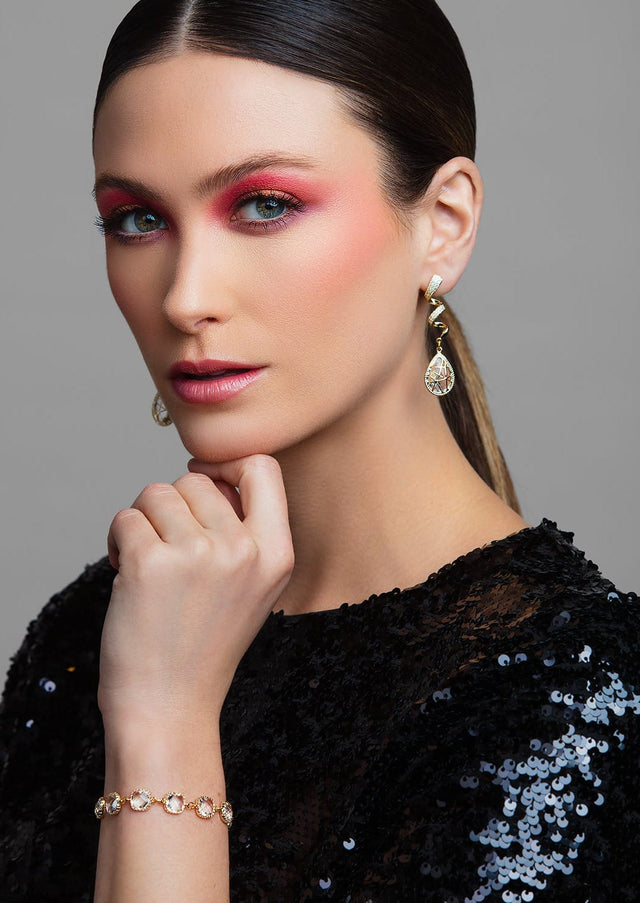 Lacey Crystal Twist Earrings