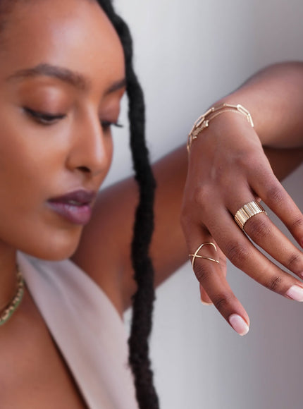 Zoe Lev 14K Gold Large X Ring