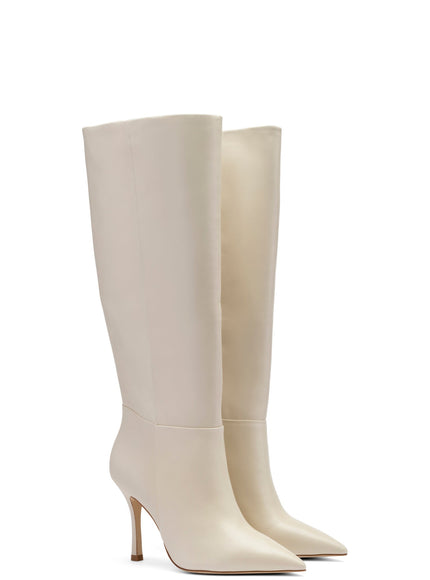 Larroude Kate Boot In Ivory Leather