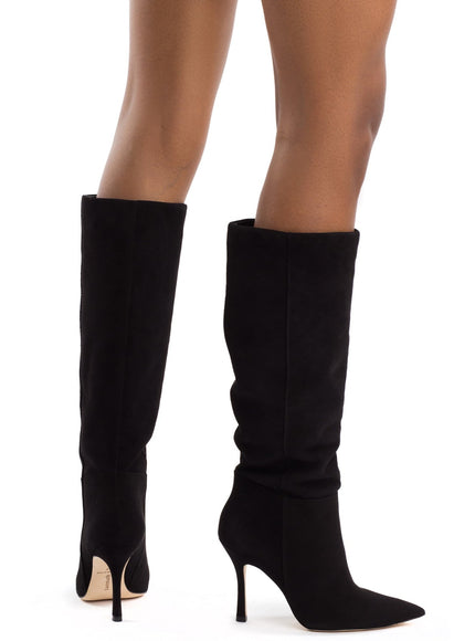 Larroude Kate Boot In Black Suede